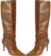A pair of brown ladies' shoes