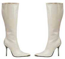 A pair of white ladies' shoes